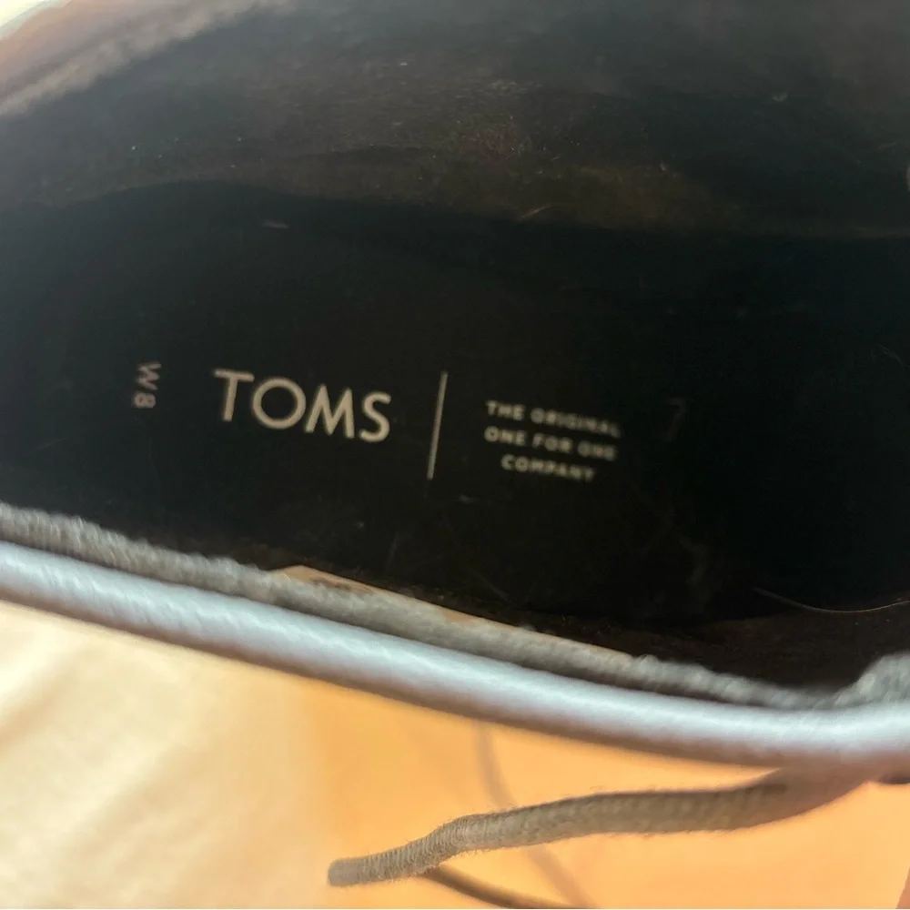 TOMS Women’s Desert Wedge Booties 8 Snakeskin Print‎ Lace Up Ankle Boots Heels
